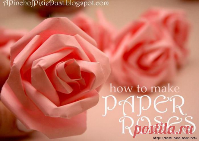Роза из бумаги - необычный способ создания. Фото и видео мастер-классы.