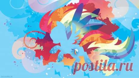 Rainbow Power Rainbow Dash Silhouette Wall by SambaNeko