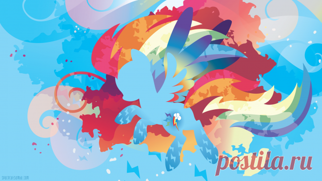 Rainbow Power Rainbow Dash Silhouette Wall by SambaNeko