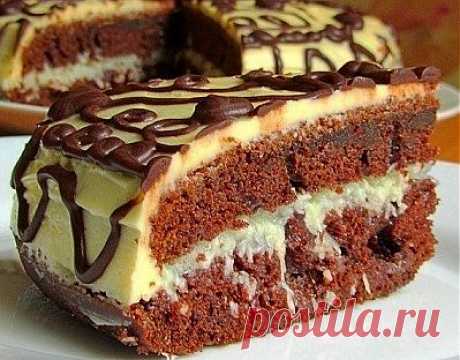 Шоколадно-коксовый торт..