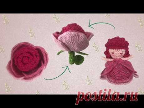 ОЧЕНЬ ЛЕГКАЯ двусторонняя розовая кукла амигуруми 🌹| Дебора Травассо