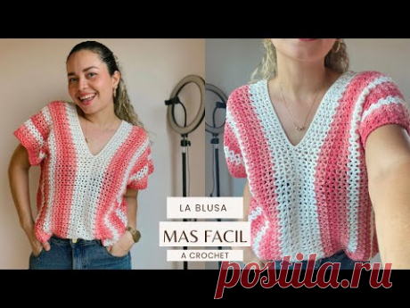 La Blusa MÁS FACIL que vas a tejer/ crochet paso a paso