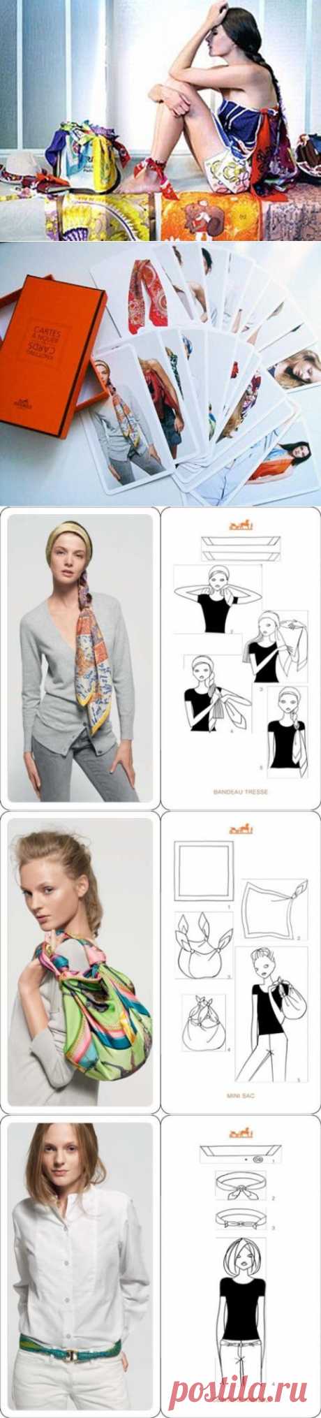 Как носить платок – 20 идей от HERMES | Мода