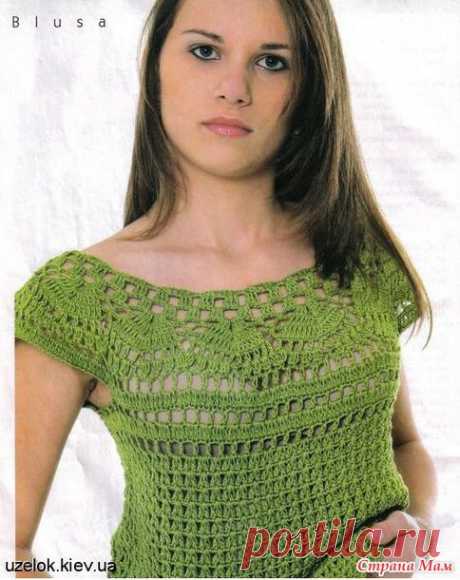 . Ажурный топ с круглой кокеткой крючком - Все в ажуре... (вязание крючком) - Страна Мам