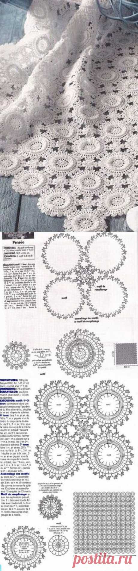 Скатерть из мотивов крючком