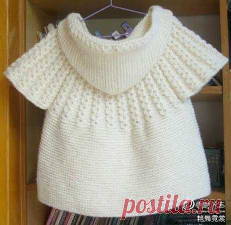 Белый жилет с капюшоном для девочки 4-5 лет. Модный детский жилет спицами | Шкатулка рукоделия