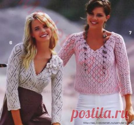 ДВЕ АЖУРНЫЕ МОДЕЛИ ☼ ВЯЖЕМ СПИЦАМИ ☼ С ПЕРЕВОДОМ