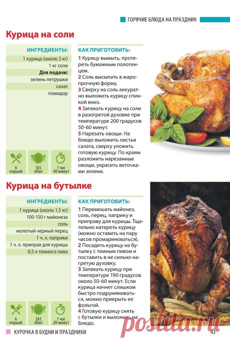 Курица на соли. Курица на бутылке