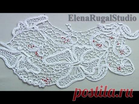 Бабочки в полотне в ирландской технике Урок 51 Вязание крючком