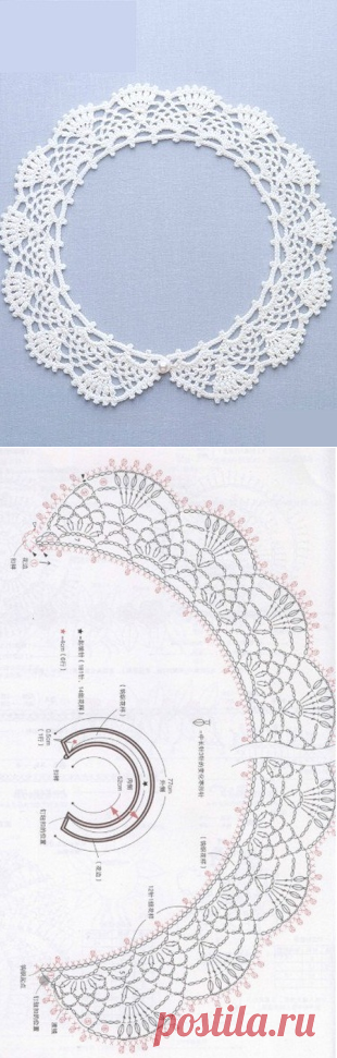 Кружевной воротничок крючком