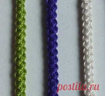 Вязание: шнурок "Гусеничка"