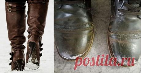 Ухаживай за обувью зимой правильно: простые советы, которые уберегут от разводов, пятен и разъедания кожи солью.