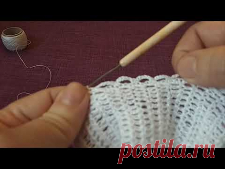 обвязка горловины крючком.Вязание для начинающих.Детское 👗 крючком