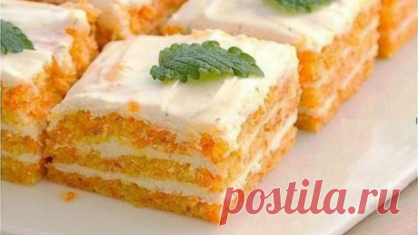 Пирожное с морковью и творожным кремом. Не вредно даже на ночь
