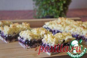 Черничный пирог с кокосовым штрейзелем - кулинарный рецепт