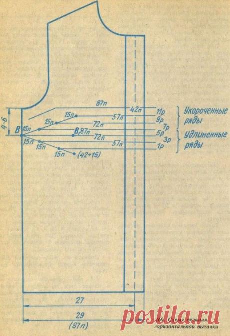 СХЕМА ВЯЗАНИЯ ГОРИЗОНТАЛЬНОЙ ВЫТАЧКИ.