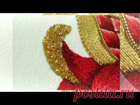 Как сделать вышивку. Смотрите мастер класс, вышивка канителью