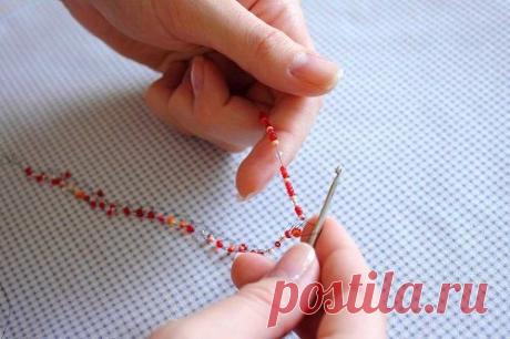 МК Воздушное колье из бисера и камней | biser.info - всё о бисере и бисерном творчестве