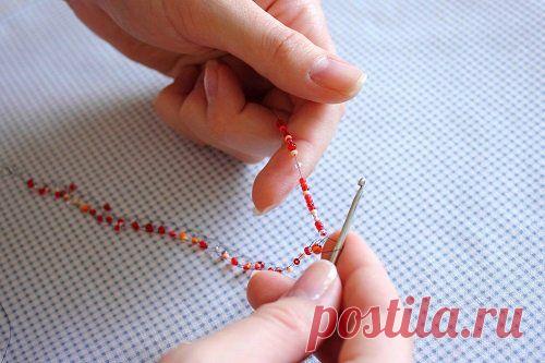 МК Воздушное колье из бисера и камней | biser.info - всё о бисере и бисерном творчестве