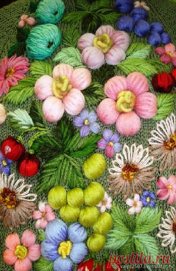 Вышивка на вязаных изделиях | ВЯЗАНИЕ СПИЦАМИ И КРЮЧКОМ | Яндекс Дзен