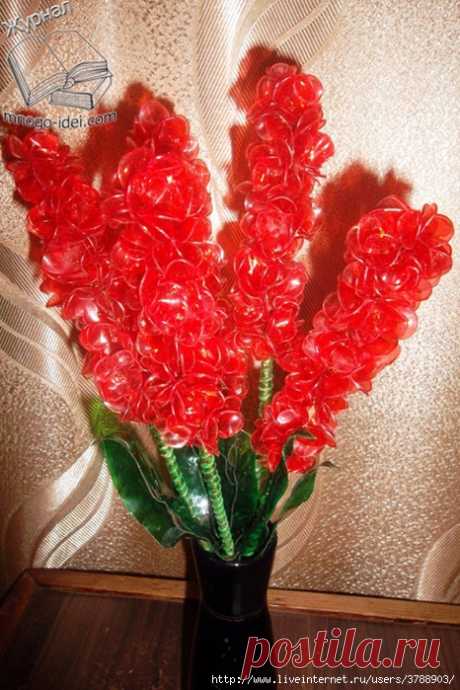 Гиацинт из пластиковых бутылок .