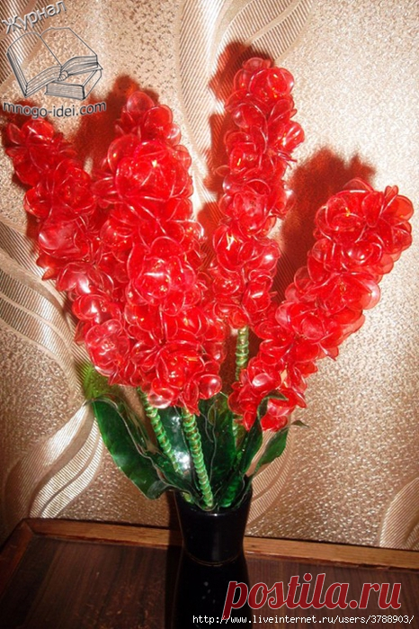 Гиацинт из пластиковых бутылок .