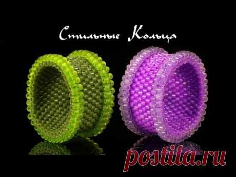 Кольцо из бисера мозаичным плетением с гранями. Мастер-класс