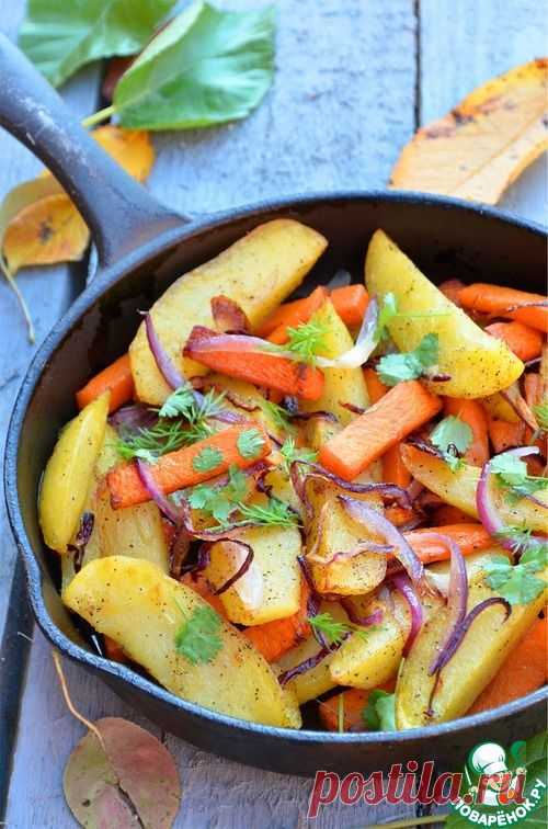 Идеально жареный картофель с тыквой - кулинарный рецепт