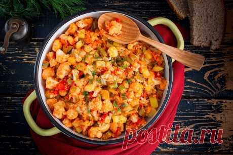 Овощное рагу с цветной капустой рецепт с фото пошагово - 1000.menu