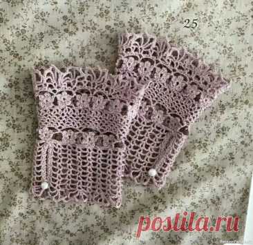 Нежные манжеты крючком. Схема | Вязаные крючком аксессуары