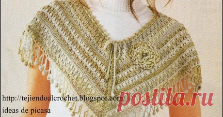 POCHO TEJIDO A GANCHILLO #crochet, #ganchillo,trabajo,