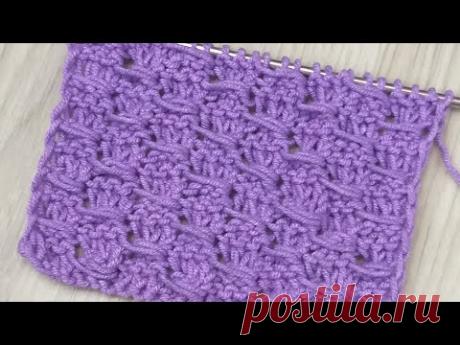Красивый, нарядный узор. Вязание спицами.
