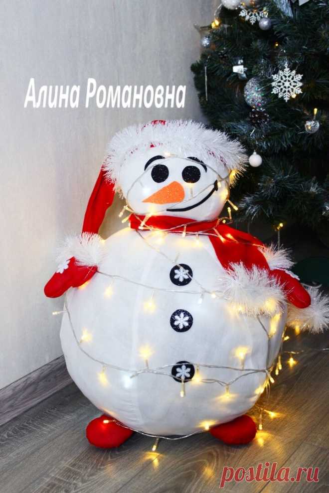 Шьем ОГРОМНОГО СНЕГОВИКА СВОИМИ РУКАМИ! | Рукоделие из бумаги и не только | Яндекс Дзен