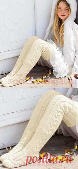 Теплые вязаные чулки | ВЯЗАНЫЕ НОСКИ