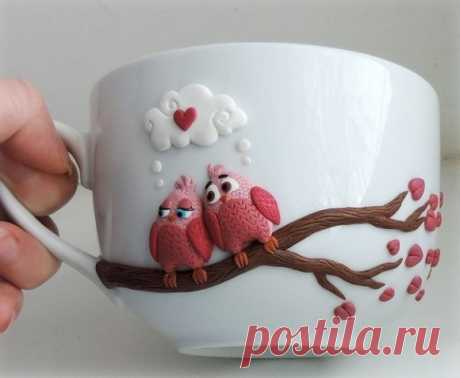 Декор чашек полимерной глиной / Болталка / Интересные идеи для вдохновения