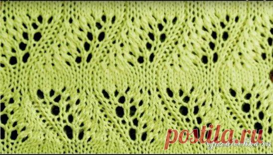 Узор спицами «Японские перья»
Описание: http://vjazalochka.ru/uzory-vyazaniya/spicami/uzor-spitsami-yaponskie-perya-video