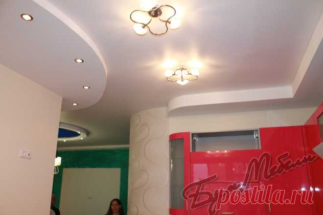 Дизайн потолка современной кухни.