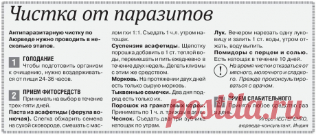 Чистка от паразитов по Аюрведе
