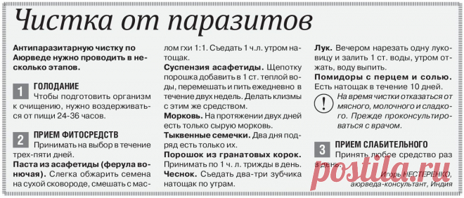 Чистка от паразитов по Аюрведе