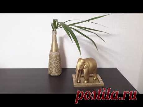 DIY ДЕКОР БУТЫЛКИ СВОИМИ РУКАМИ...DECOR BOTTLE WITH YOUR HANDS ...畫瓶自己的手