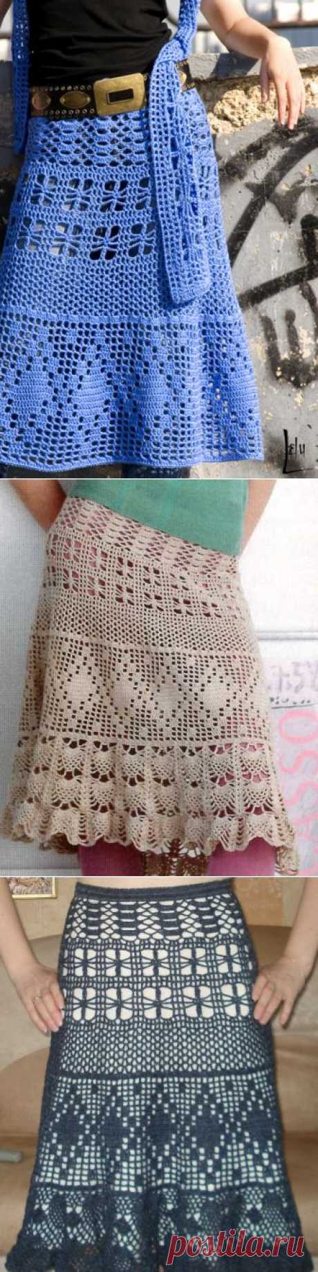 Ажурная юбка крючком.