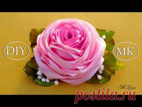Роза из ленты, МК / DIY Satin Rose / DIY Ribbon Rose