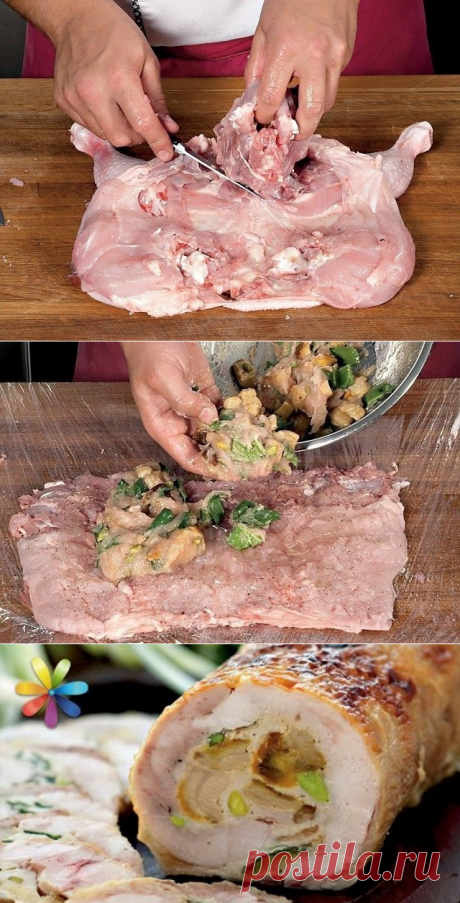 Фаршированный куриный рулет