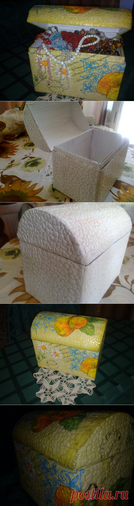 КОРОБКА отделаная яичной скорлупой.