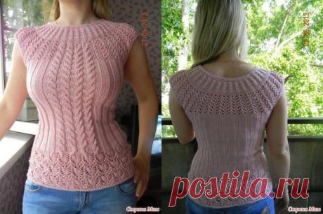 Красивый топ спицами схема и описание (Вязание спицами) — Журнал Вдохновение Рукодельницы