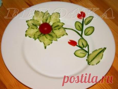Цветок из огурца - кулинарный рецепт