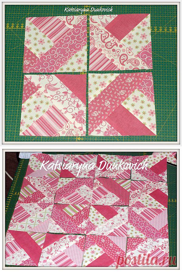 Лоскутное шитьё, блок калейдоскоп.
