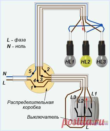 Схема подключения трехклавишного выключателя | Для дома, для семьи