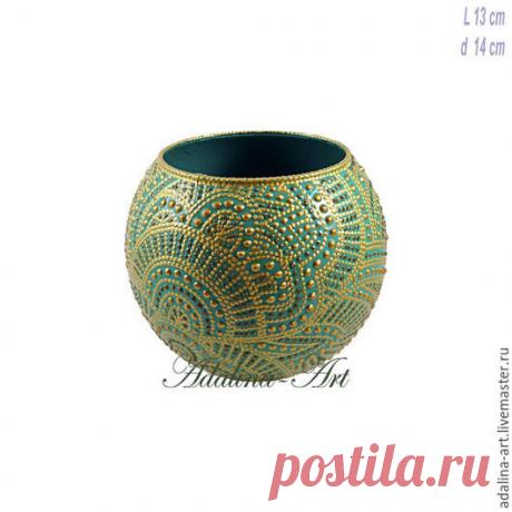 Купить ЗЛАТА ваза Точечная роспись - адалина-арт, адалина, adalina-art, adalina
