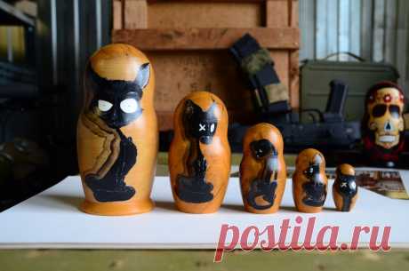 Русская Матрешка Бабушка Деревянные вложенные куклы Кошки на | Etsy